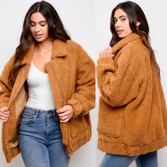 Oversized Teddy Bear Faux Fur Shacket - Picture 3 of 4